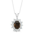 thumbnail image 2 of Gem Stone King 1.44 Ct Oval Brown Smoky Quartz 925 Sterling Silver Pendant with Gift, 2 of 4