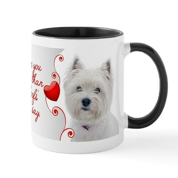 CafePress - Love You More! Westie Mugs - 11 oz Ceramic Mug - Novelty Coffee Tea Cup