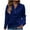 Dark Blue, variant on HongQid Women's Fall Casual Hoodies Trendy Long Sleeve Sweatshirt Hooded Pullover Half Button Tops with Pocket