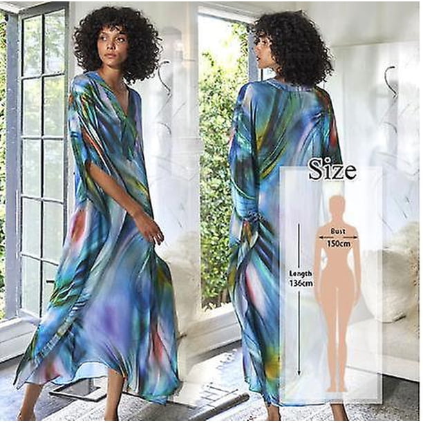 2022 caftán marroquí estampado bohemio vestido De verano túnica larga mujer De talla grande ropa De playa traje De baño cubrir bata De Plag