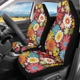 thumbnail image 2 of Uorisanigo Hippie Flower Car Seat Covers Universal Front Car Seats Waterproof Anti-Slip Back Fabric Removable Automotive Accessories Suitable for Cars, SUV and Trucks, 2 of 7