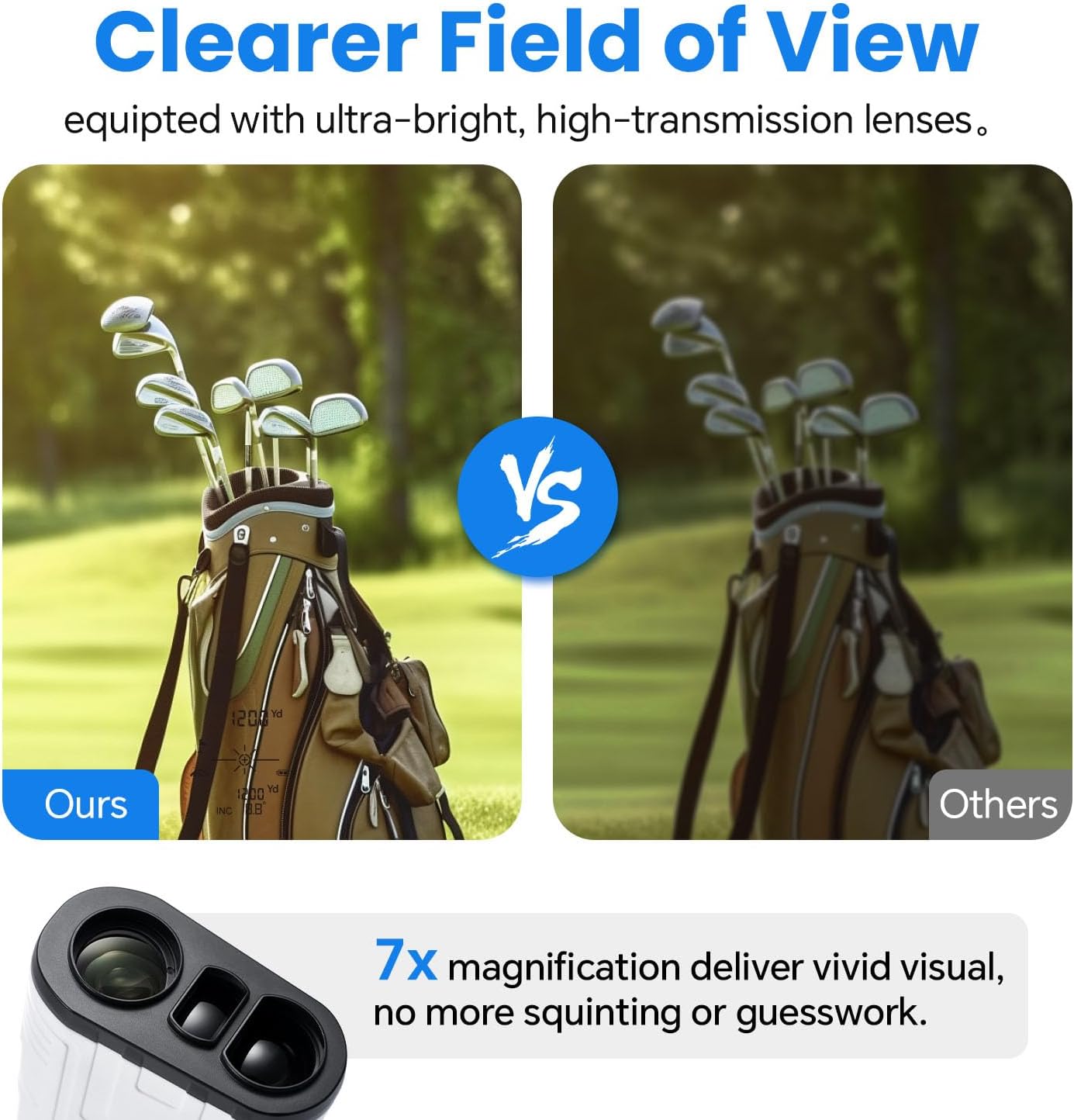 CozyNestFinds Golf Range Finder with Slope, Switch for Tournament, 1200 Yards Rechargeable Laser Rangefinder, 7X Magnification, Flag Lock Vibration, Distance Measuring Device Accessory for Men
