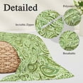 thumbnail image 2 of Vintage Green Pillow Covers, Linen Long Throw Pillow Case, Retro Botanical Abstract Art Holiday Pillow Protector Decorative Cushion Cover for Living Room/Bedroom 16" x 24", 2 of 8