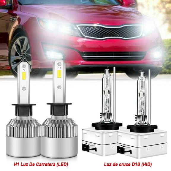 For 2011 2012 2013 Kia Optima H1 LED High Beam and D1S Xenon HID Low Beam Headlights