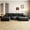 Black 4Steaters, variant on 108" Plush Corduroy U-Shaped Sectional Sofa, Deep Seat Cloud Couch, Modular 5-Seat Design, No-Assembly Living Room Sofa