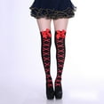 thumbnail image 2 of Mikilon Ladies' Festival Party Socks Halloween High Knee Makeup Socks Winter Striped Warm Socks, 2 of 3