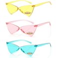 thumbnail image 2 of LAICAIW Lunettes de Soleil Sans Monture Triangle une Pièce Colorées Transparentes pour Femmes et Menu2026, 2 of 4