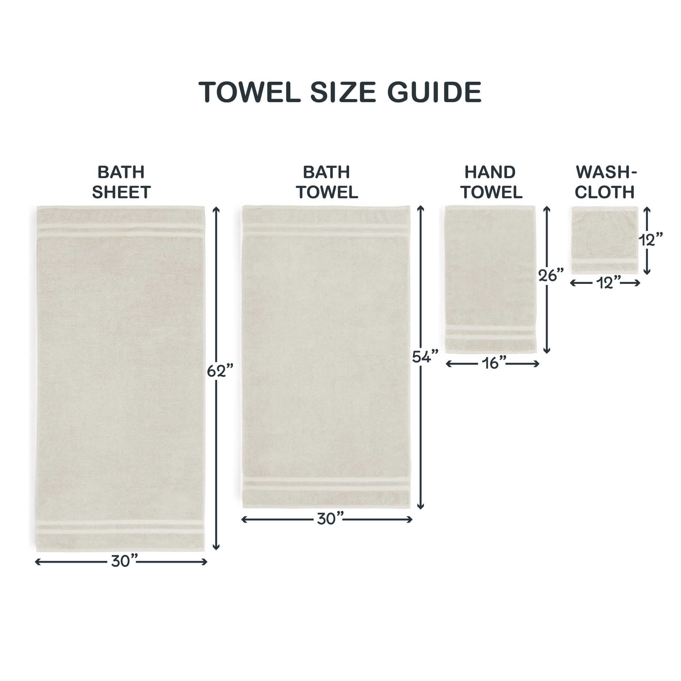 Mainstays Performance Solid Bath Sheet 30 x 62