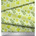thumbnail image 3 of Soimoi Cotton Jersey Fabric Stripe & Autumn Leaves Printed Craft Fabric by the Yard 58 Inch Wide, 3 of 3