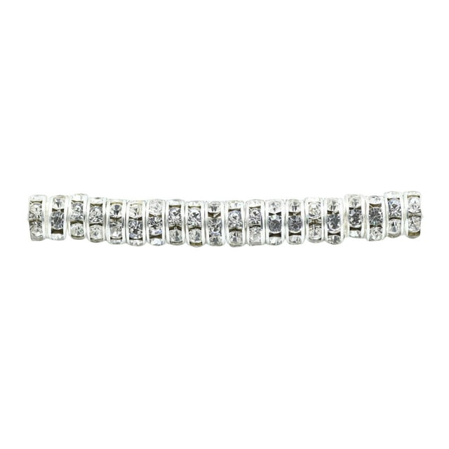 Yuarrent 50 piezas de cuentas espaciadoras hechas a mano de Rondelle de diamantes de imitación, joyería de cristal multicolor, pendientes de cuentas Artesanía Blanco 8MM50 Piezas Yuarrent HA062300-03