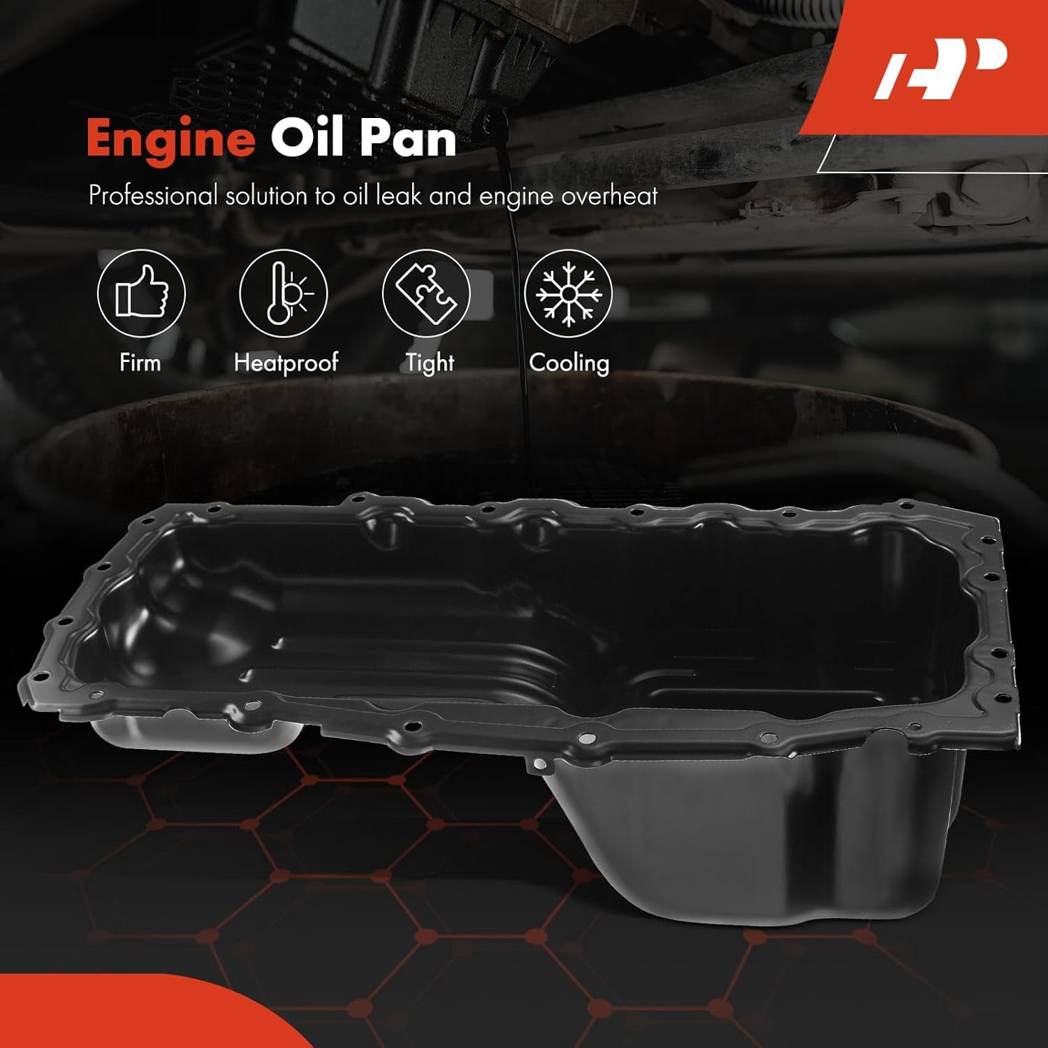 A-Premium Engine Oil Pan with Drain Plug Compatible with Ford F-150 2010-2014 F-250/350 Super Duty 2011-2019 V8 6.2L