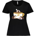 thumbnail image 3 of Inktastic Cute Hot Chocolate Hedgehogs Women's Plus Size T-Shirt, 3 of 5