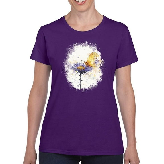 Artshine Flowers And Flutters T-Shirt Women -Sillier Than Sally Designs, Female x-Large