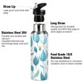 thumbnail image 3 of Teal Leaf Design 600ml Double Walled Stainless Steel LeakProof Sports Bottle Thermo 8h, 3 of 9
