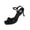 Exquisite Shoes - A02 Black, variant on Heels for Women Open Toe Strappy Stiletto Sandals Patent Faux Leather Ankle Strap with Rhinestone Buckle Elegant Evening Party Dress Shoes