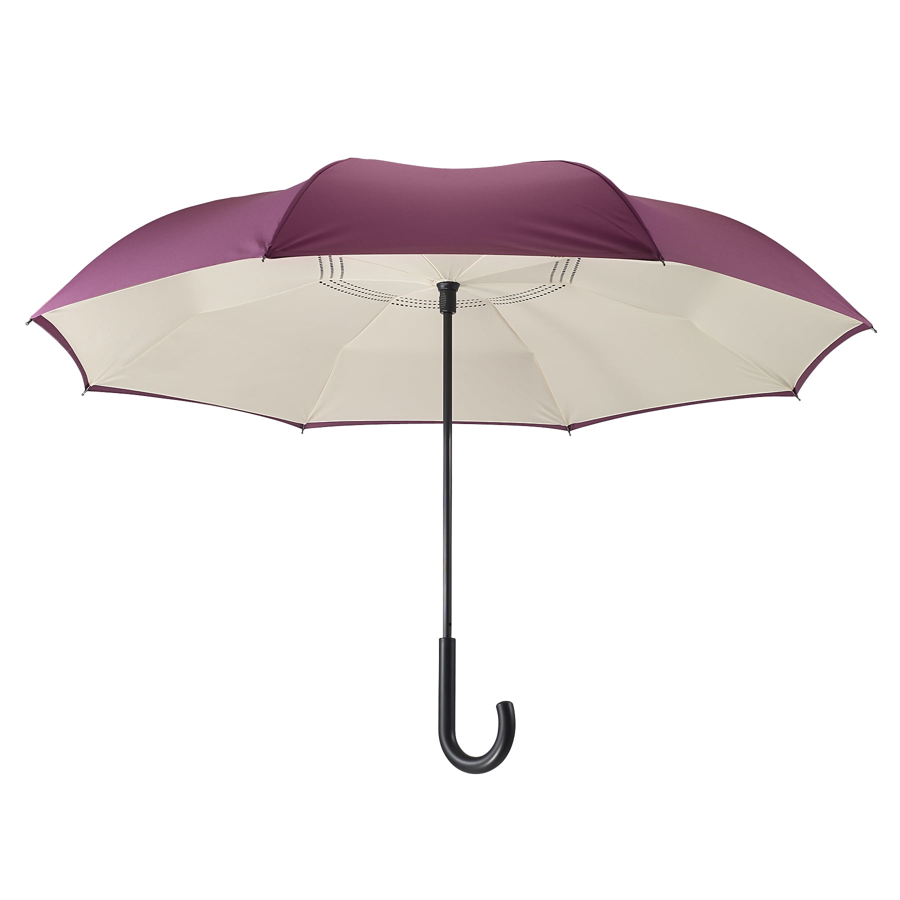 Galleria Purple/Cream Stick Umbrella Reverse Close