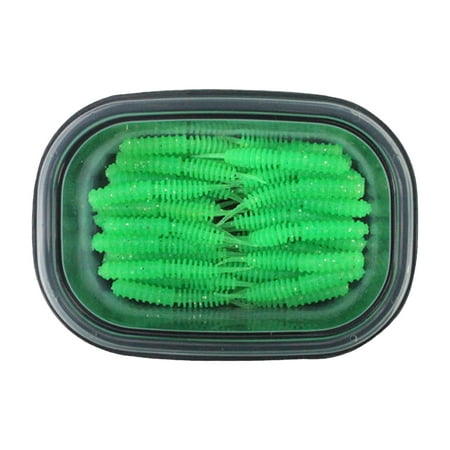 50Pcs/Box 6cm/1g Realistic Worm Lures Lightweight TPR Rubber Needle Tail Fishing Bait for Fishing