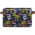 thumbnail image 7 of Large Foldable Storage Bin Tyrannosaurus Rex Dinosaur Fabric Storage Baskets Collapsible Decorative Baskets Organizing Basket Bin with PU Handles for Shelves Home Closet-2Pack Decor Gifts, 7 of 7