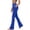 Blue, variant on Women's Solid Color Flare Leggings with Pockets, High Waisted Yoga Pants, Stretchy Soft Bootcut Workout Leggings, Athletic Compression Pants for Women Red M
