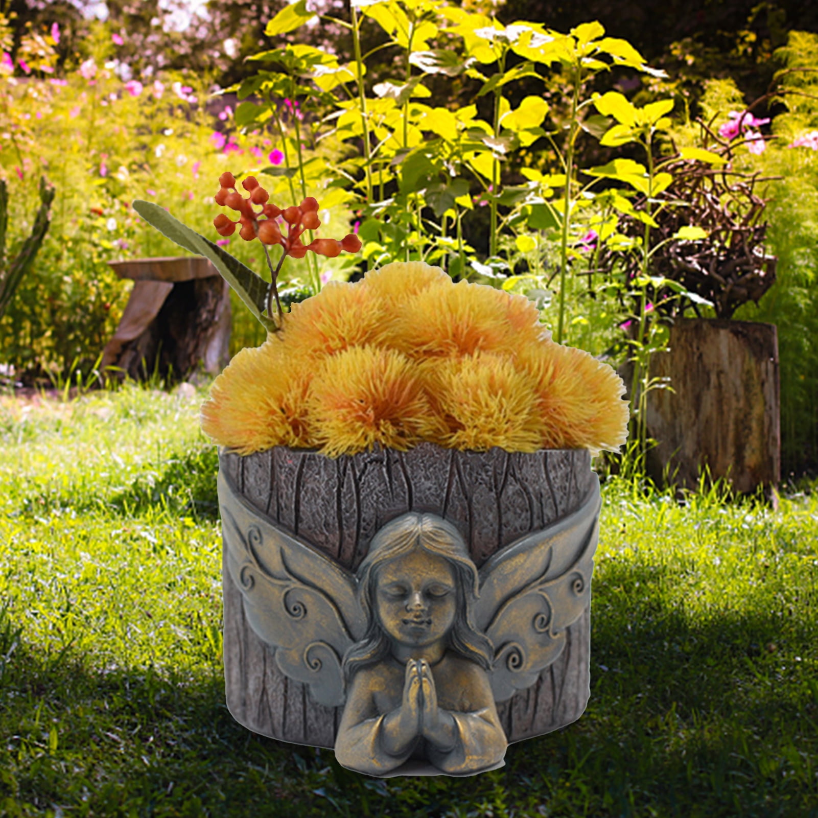 Dream Lifestyle Praying Angel Bust Garden Statue Planters, Angel Wing