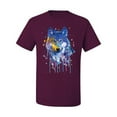 thumbnail image 2 of Wolf Painting Splatter Abstract Art Animal Lover Men's Graphic T-Shirt, Maroon, 2XL, 2 of 3