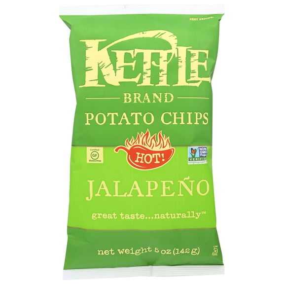 Kettle Foods Jalapeno Potato Chips, 5 Ounce -- 15 per case.