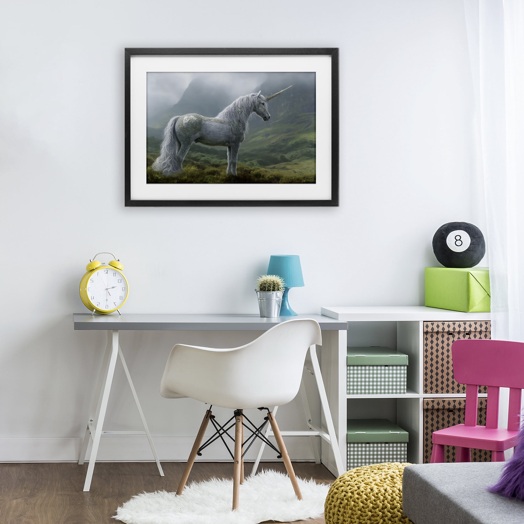 Stupell Industries Elegant Celtic Unicorn Black Framed Print Under Glass, design by The Wands Want