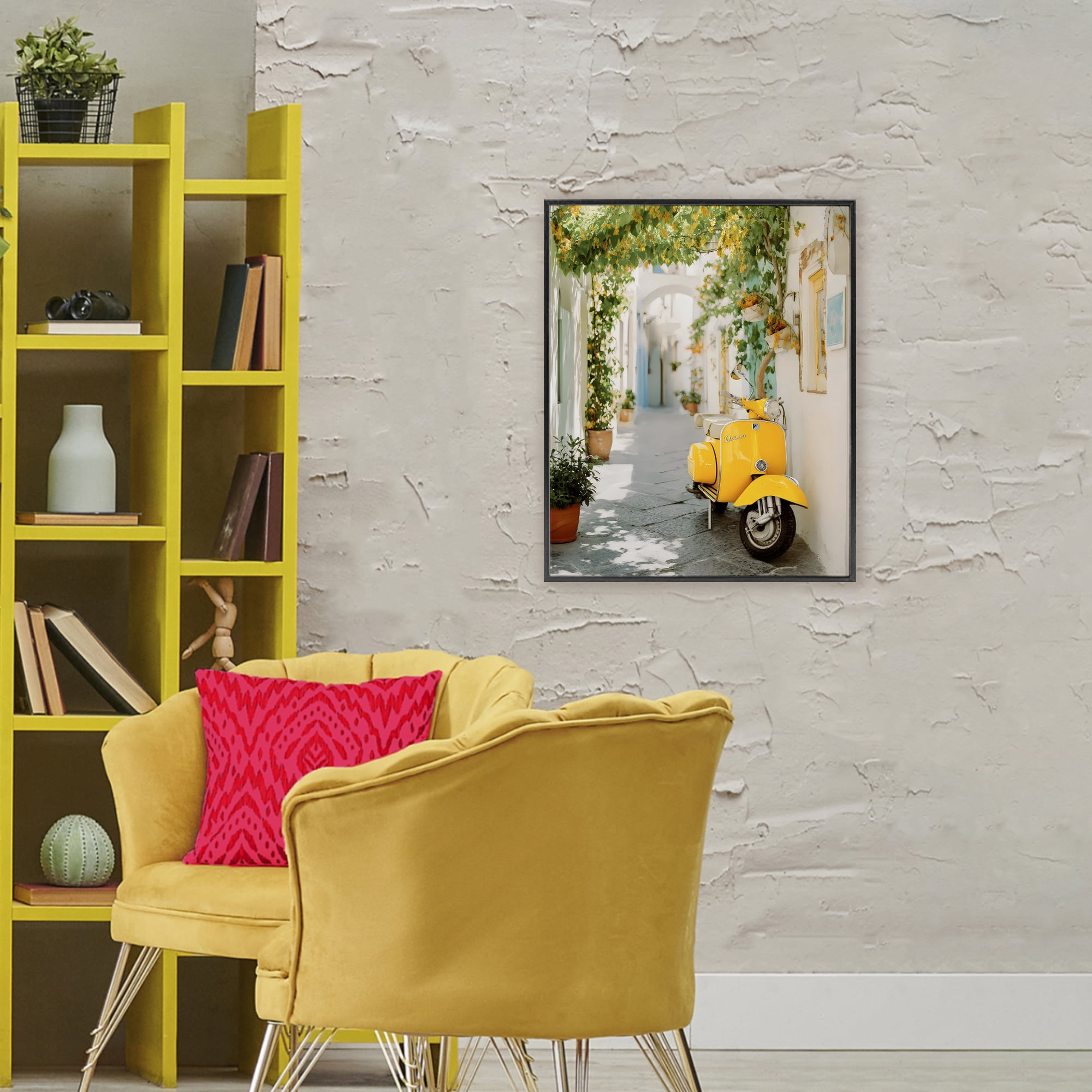 Stupell Industries Vacation Ride Through Alley Black Framed Giclee Art, design by Franklyn Gregory