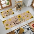 thumbnail image 6 of Vintage Kitchen Rugs and Mats Set of 2, Farm Retro Sunflowers Honeybee Non-Slip Floor Doormat Comfort Area Runner Rug and Mat, Retro Wood Board Indoor Entrance Carpet Home Decor, 6 of 6
