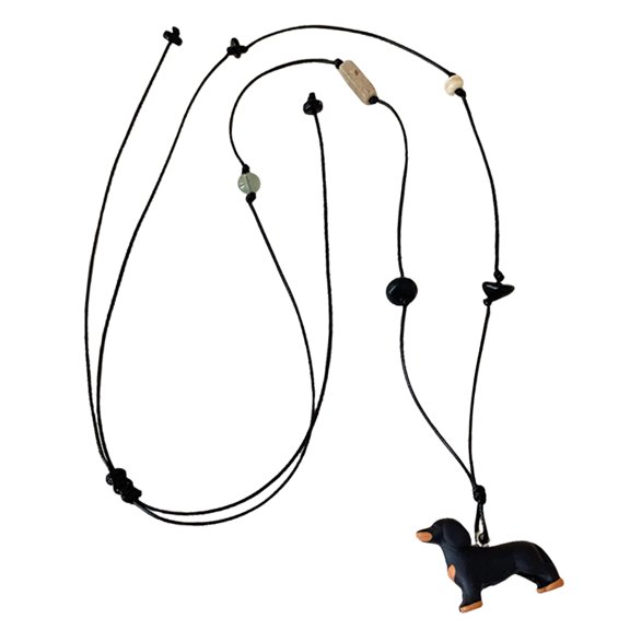 Fashion Multifuntional Dachshund Charm Necklace Handmade Resin Comfortable Jewelry Party Wear Jewelry for Any Occasion