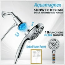 Newjoey Magnetic Handheld Shower Head, 10 Spray Settings, 5-Inch Chrome ABS with 59-Inch Hose, Dual Magnetic Brackets, Anti-Clog Nozzles, Easy Install
