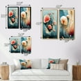 thumbnail image 4 of Designart "Teal Background Contemporary White Flower III" Abstract Botanicals Framed Wall Art Set Of 2 - Modern Blue Framed Canvas Set For Living Room Decor, 4 of 6