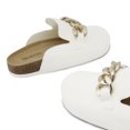 thumbnail image 2 of Dream Pairs Women's Mules Soft Footbed Clog Comfortable Flats Cork Clog Shoes Round Toe Chain Mules Slip on Sandals Slides Shoes SDML2207W WHITE/PU Size 7.5, 2 of 4