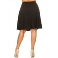 thumbnail image 3 of Moa Collection Women's Basic A-Line Knee Length Elastic High Waist Plus Size Midi Bottom Skirt, 3 of 4