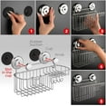 thumbnail image 6 of Suction Cup Shower Caddy Basket for Shampoo, Shower Suction Shelf Organizer, Basket with Soap Holder and Hooks, Stainless Steel Shampoo Holder for Bathroom Storage (Chrome), 6 of 7