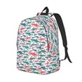 thumbnail image 2 of Daiia Colorful Shark Vintage Canvas Backpack for Men and Women ,Hiking Backpack,Travel Laptop Bag for School,Large Capacity Backpack, 2 of 8