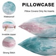 thumbnail image 5 of Pink Turquoise Ombre Throw Pillow Covers 18x18 Inch Set of 2, Abstract Beach Waves Gradient Waterproof Outdoor Pillow Covers, Decorative Cushion Pillowcases for Couch, Sofa, Bed, Garden, Patio, 5 of 9