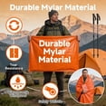 thumbnail image 5 of Blanket, Sleeping Bag, Emergency Sleeping Bag Survival, Waterproof, Compact Lightweight, Emergency Mat for Survival Kit Car Camping Gear Hiking Go (1, Orange), 5 of 8