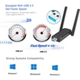 thumbnail image 4 of Adaptador WLAN USB 3.0 Stick 1800Mbps WiFi Banda dual 5GHz Antena PC Bluetooth DE, 4 of 5