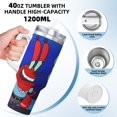 thumbnail image 3 of Pofeuu SpongeBob SquarePants Print Stainless Steel 40OZ Ice Bully Cup With Handle And Straw For Beach/Travel, 3 of 8