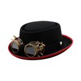 thumbnail image 3 of Sombrero Steampunk negro clásico para adultos con gafas para disfrazarse de Halloween Sin engranajes, 3 of 9