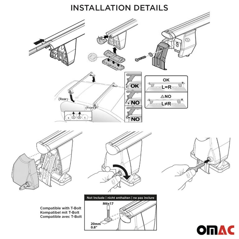 Top Roof Racks Cross Bars fits Hyundai Elantra GT 2013-2017 2Pcs