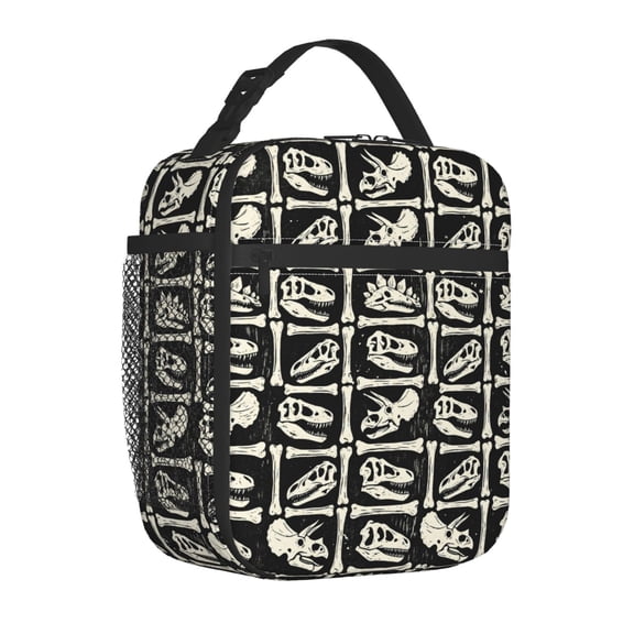 Dinosaurs Skeleton Lunch Bag Reusable Insulated Lunch Box For Women Men Waterproof Lunch Tote Thermal Cooler Lunch Tote Bag For Work Office Travel Picnic