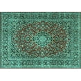 thumbnail image 1 of Ahgly Company Machine Washable Indoor Rectangle Persian Turquoise Blue Traditional Area Rugs, 7' x 10', 1 of 4
