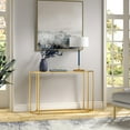 thumbnail image 3 of Evelyn&Zoe Simone 25" Tall 2-Light Table Lamp with Fabric Shade, Blue/Brass/White, 3 of 8