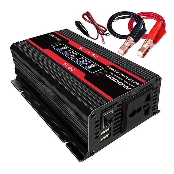 4000W Car Power Inverter 12V To 110/220 LCD Display Car Adapter Modified Sine Wave ,Easy to Operate