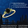 thumbnail image 2 of Gem Stone King 10K Yellow Gold Black Onyx and Green Peridot 3-Stone Ring for Women | 1.84 Cttw | Oval 8X6MM | Gemstone December Birthstone | Size 8, 2 of 6