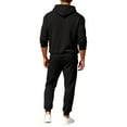 thumbnail image 5 of Men's Fall/Winter Hooded Sports Set, for Casual Training and Cold Weather Activities,Black,L, 5 of 9
