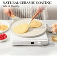 thumbnail image 2 of SENSARTE Nonstick Crepe Pan with Spreader, 10-Inch Natural Ceramic Coating Dosa Pan Pancake Flat Skillet Tawa Griddle with Stay-Cool Handle, Induction Compatible (White), 2 of 7