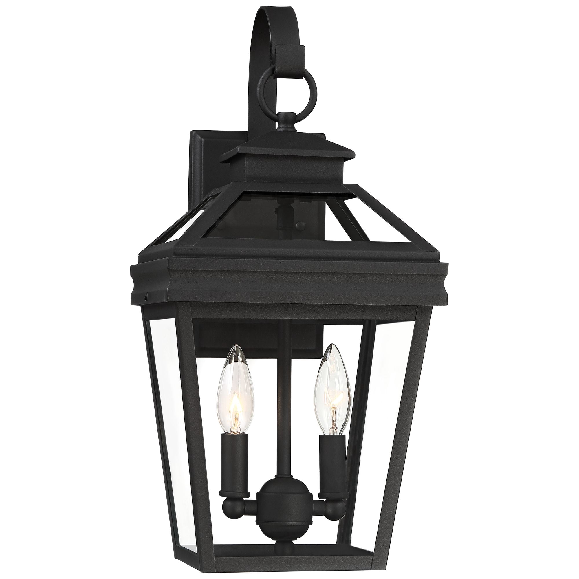 John Timberland Stratton Street Rustic Outdoor Wall Light Fixture Texturized Black 16 1/2" Clear Glass for Post Exterior Barn Deck House Porch Yard